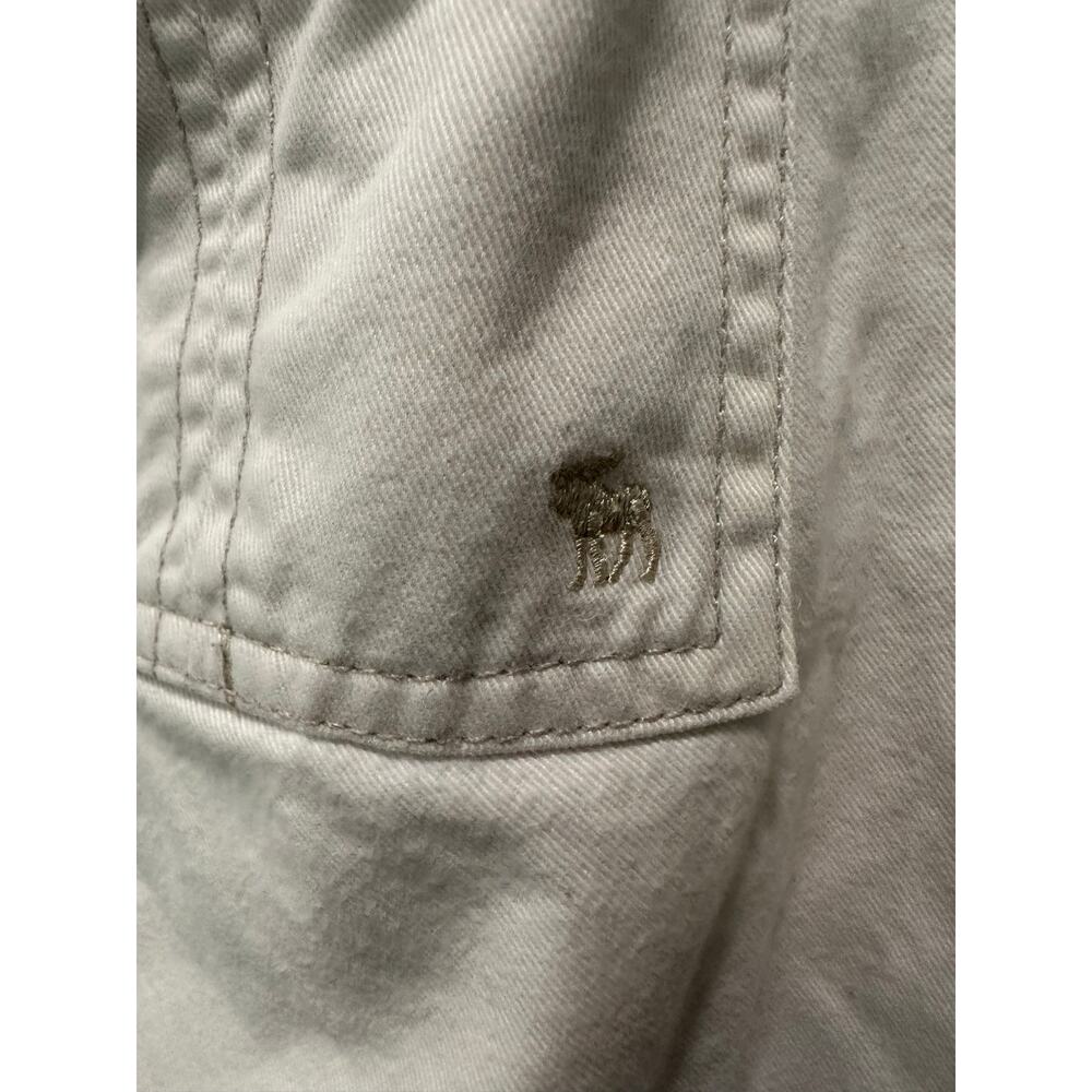 Y2K Abercrombie & Fitch Low Rise Hip Hugger Flare Pants Cream Cotton Size 8 - Picture 8 of 10
